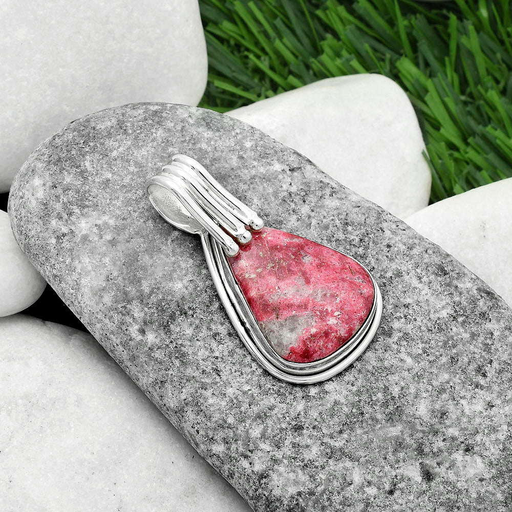 Natural Pink Thulite - Norway Pendant P-1664 SDP116759 - Grab & Glow
