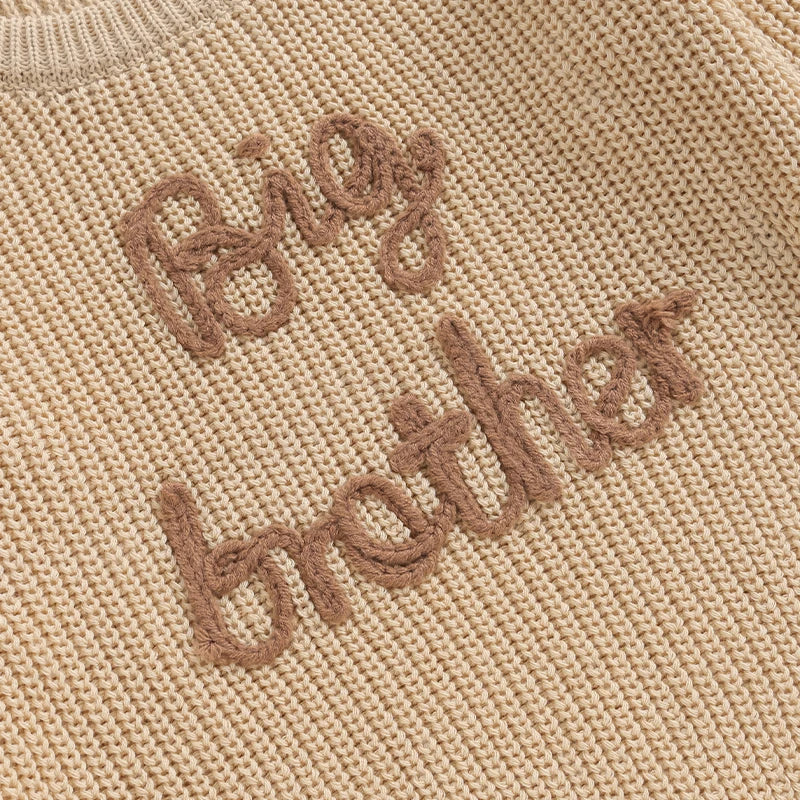 2023-09-18 Lioraitiin 12M-5Y Winter Newborn Kids Boys Sweaters Cotton Long Sleeve Letter Embroidery Pullover Loose Knitwear Tops by Grab & Glow