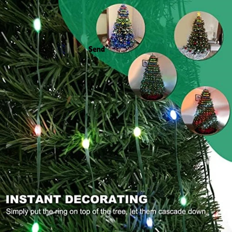 Bluetooth APP Controlled Christmas Tree Lights,DIY Programmable Pixel String Lights With Star Topper,Animation Picture Text Display LED Fairy Light,Waterfall Light For Xmas Tree Home Holiday Party Decor by Grab & Glow