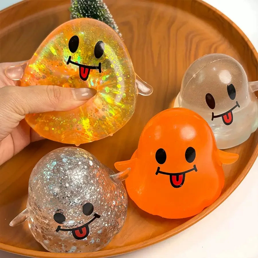 Realistic Ghost Squishy Toy for Halloween - Slow Rising Soft Stress Relief Fidget, Spooky Sensory Prop for Prank Party Favor, Anxiety Relief Gift for Adults Kids by Grab & Glow