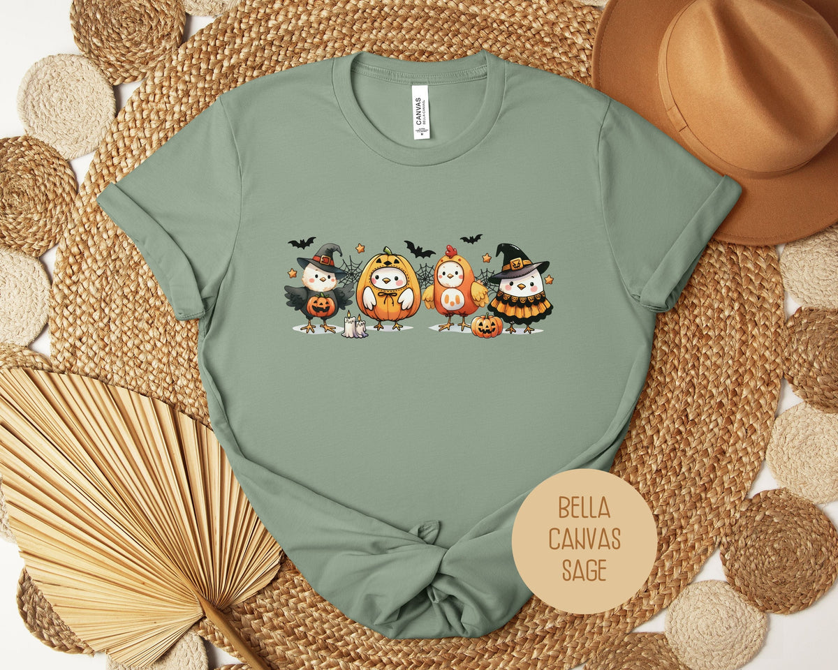 Chickens in Halloween Costumes Shirt - Grab & Glow