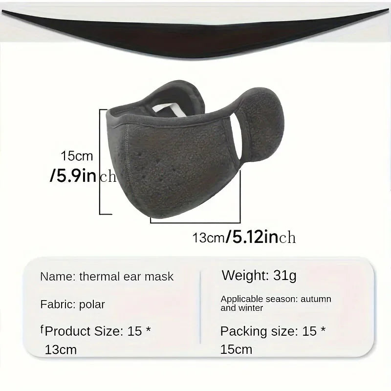 Windproof Cold Proof Face Mask Winter Warm, 3D Fleece Half Face Cover for Motorcycle Bicycle Riding, Breathable Earmuff Mask for Men Women by Grab & Glow