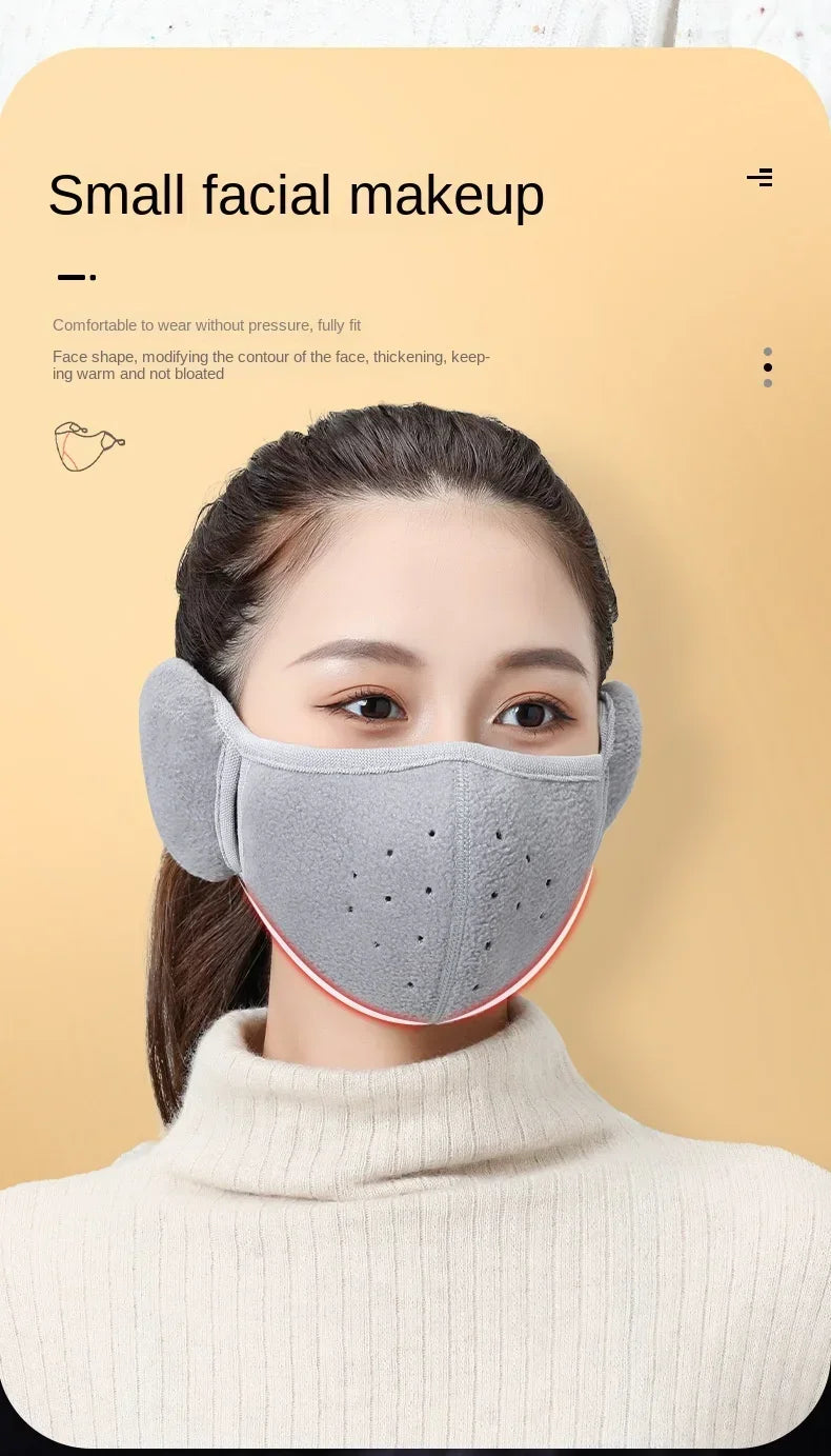 Windproof Cold Proof Face Mask Winter Warm, 3D Fleece Half Face Cover for Motorcycle Bicycle Riding, Breathable Earmuff Mask for Men Women by Grab & Glow