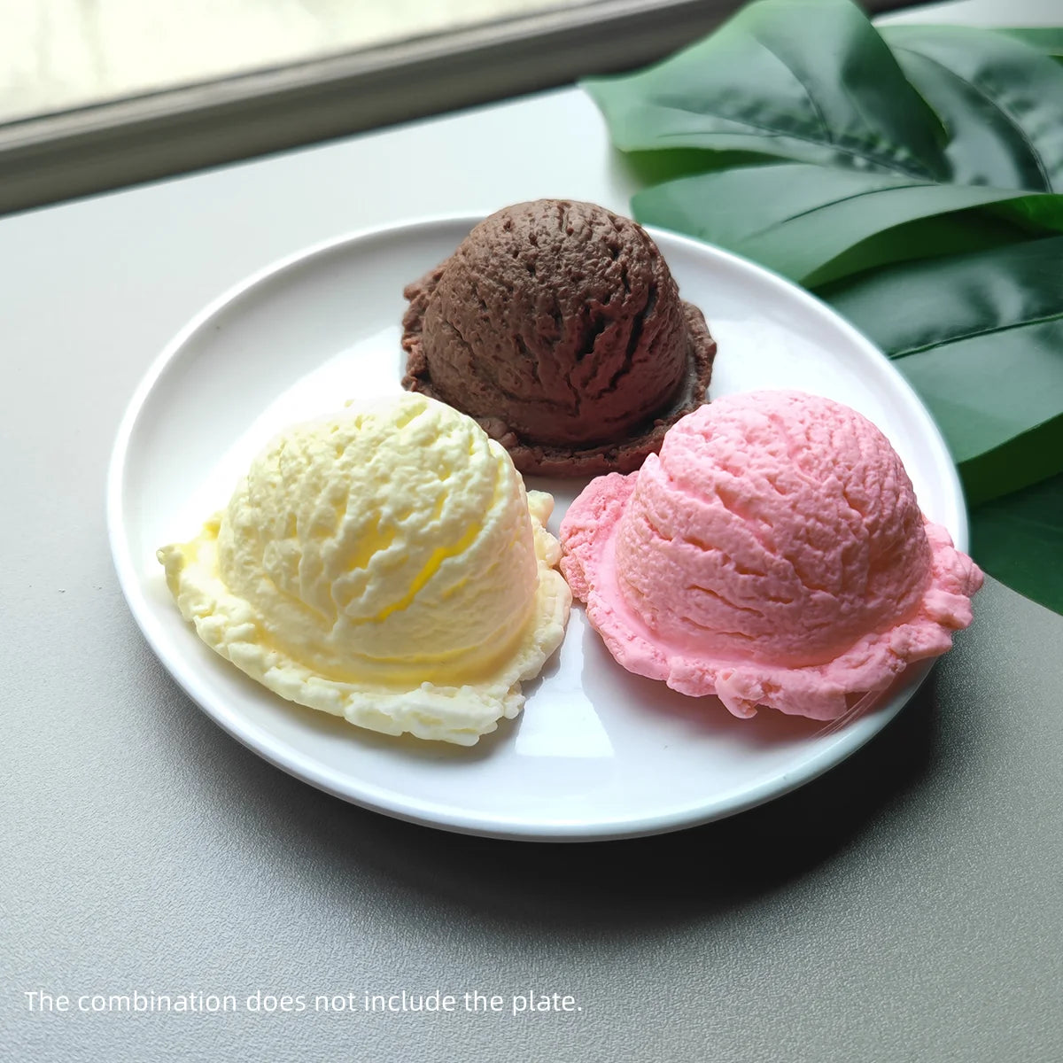 Simulation Ice Cream Ball Model Fake Sweet Cone Dessert Shop Lifelike Decor Photography Props Display Fake Food Model Ornament - Grab & Glow