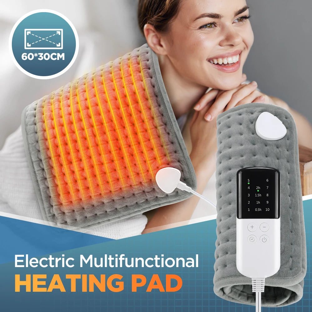 58x29CM Heating Pad 10 Level 4 Mode Timing Heating Blanket Winter Warm Keeping Legs Abdomen Hands Body Warmer Heating Mat by Grab & Glow
