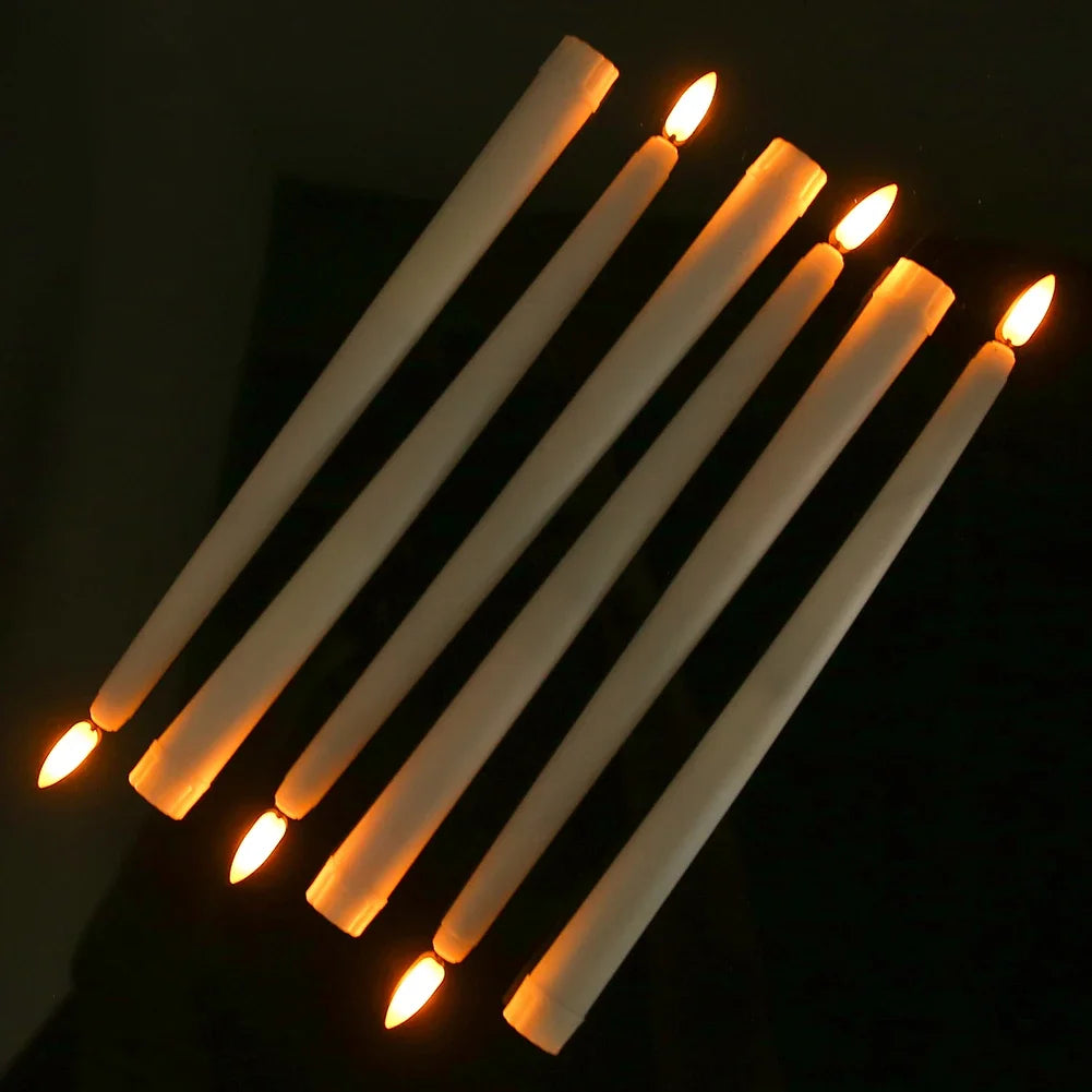 Flameless Taper Candles with Remote Control Flickering LED Candles Taper Warm White Light LED Candlesticks for Christmas Wedding by Grab & Glow