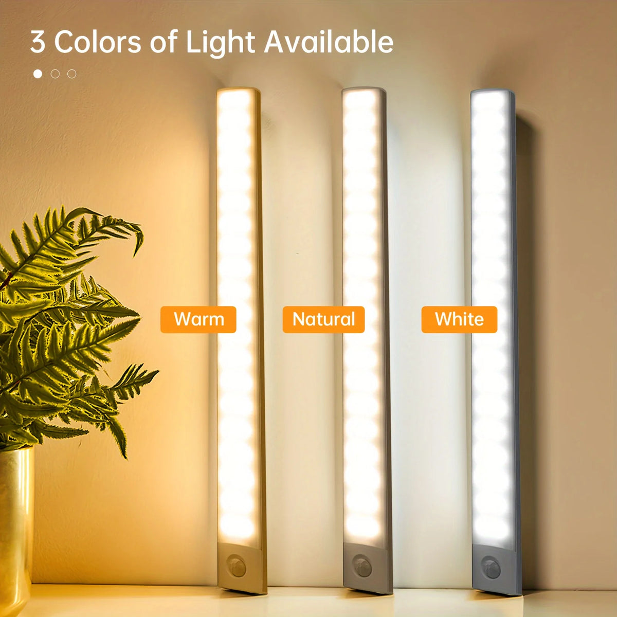 LED Night Light Motion Sensor Lights Wireless Rechargeable Closet Kitchen Bedroom Sensor Light Cabinet Stair Light 2Piece by Grab & Glow