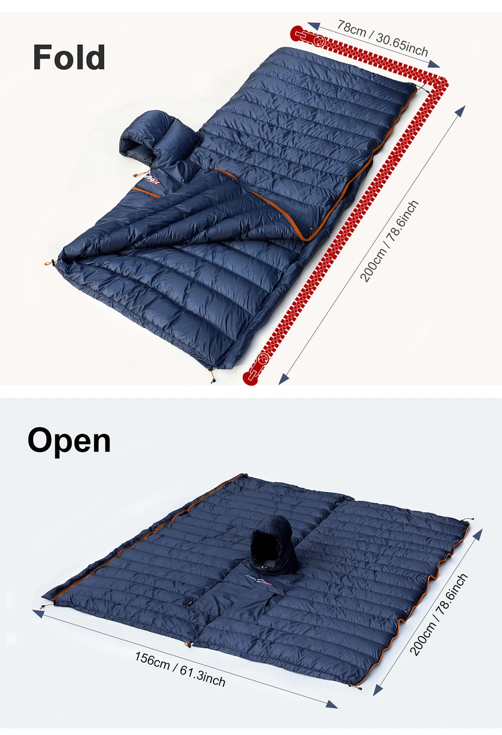 Kamperbox Winter Sleeping Bag Poncho Winter Camping Poncho Winter Wearable Sleeping Bag Camping Blanket PC600 by Grab & Glow