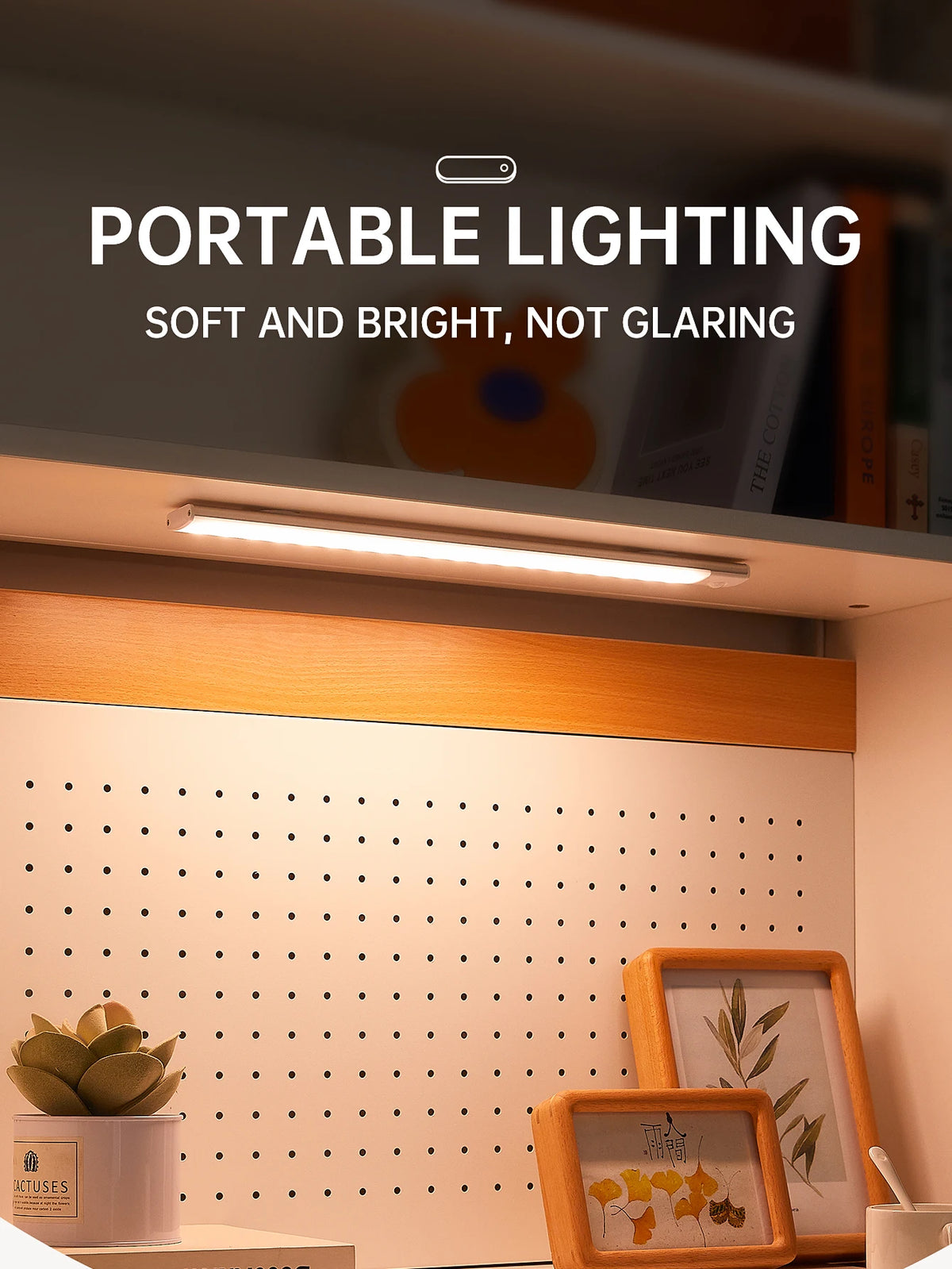 LED Night Light Motion Sensor Lights Wireless Rechargeable Closet Kitchen Bedroom Sensor Light Cabinet Stair Light 2Piece by Grab & Glow