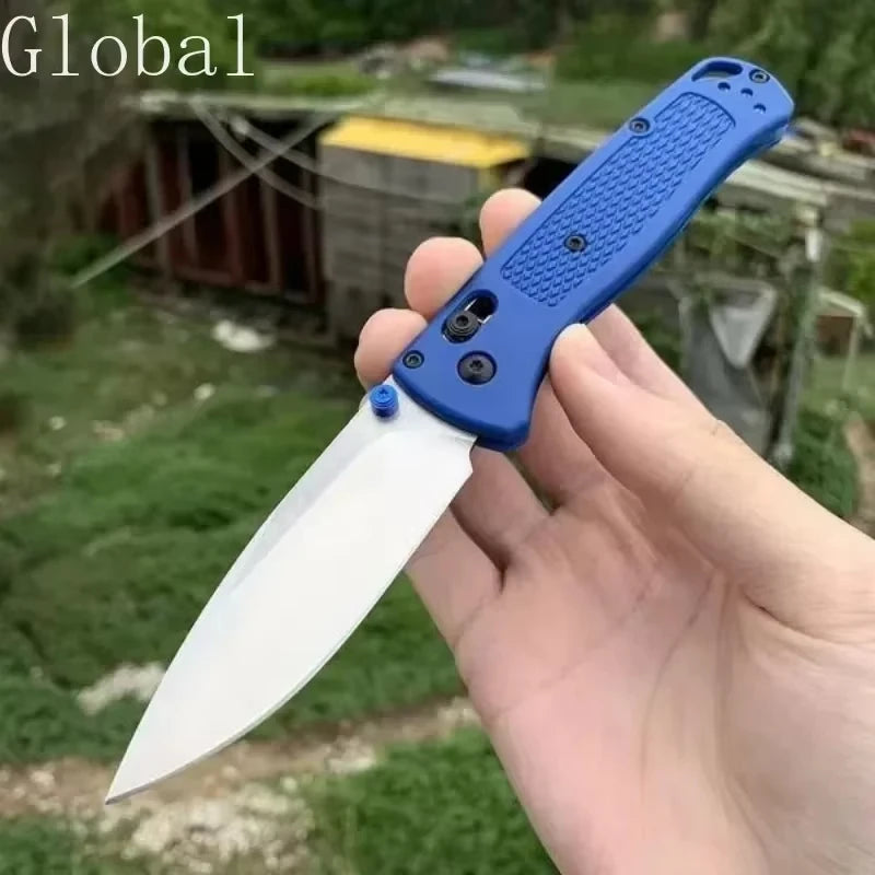 BM 535 EDC Knife Drop-Point Blade Nylon Wave Fiber Handle Outdoor Hunting Camp Survival Multifunctional Tools by Grab & Glow