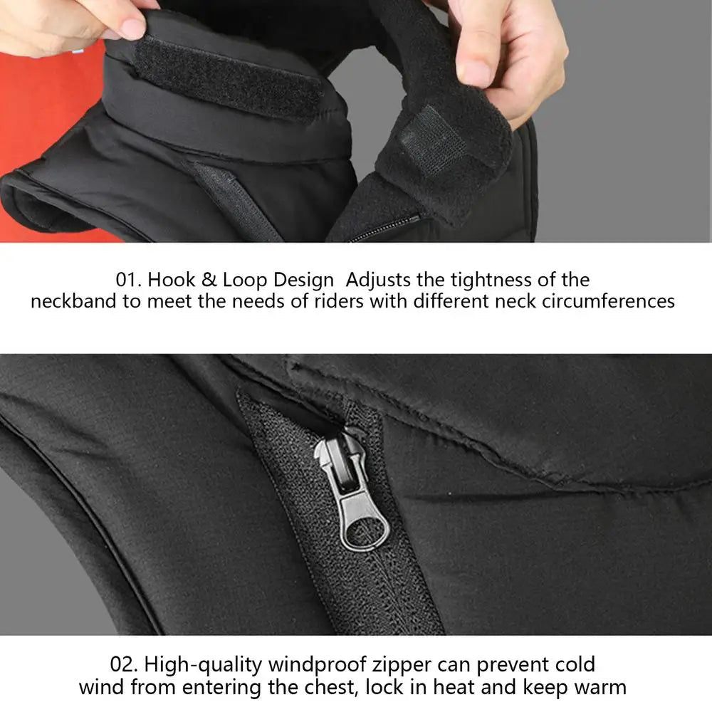 Winter Motorcycle Chest Neck Warmer Windproof Motorcycle Chest Protector Adjustable Neckband Riding Neck Scarf Chest Protector by Grab & Glow
