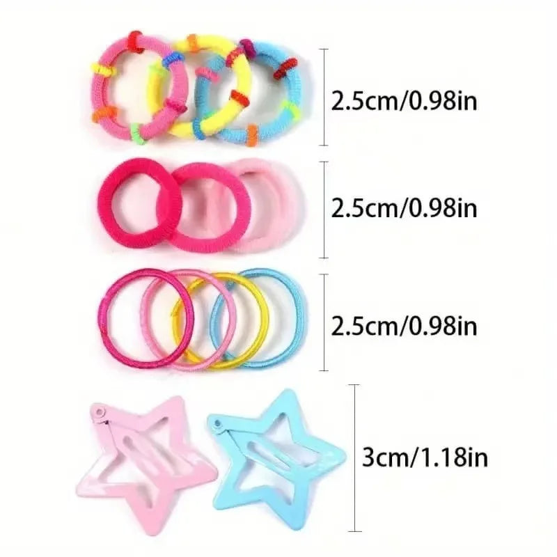 546Pcs Bow High Elastic Hair Accessories Set No Hurt Hair Colorful Girls Hair Bands Hair Clips Girls Children - Grab & Glow