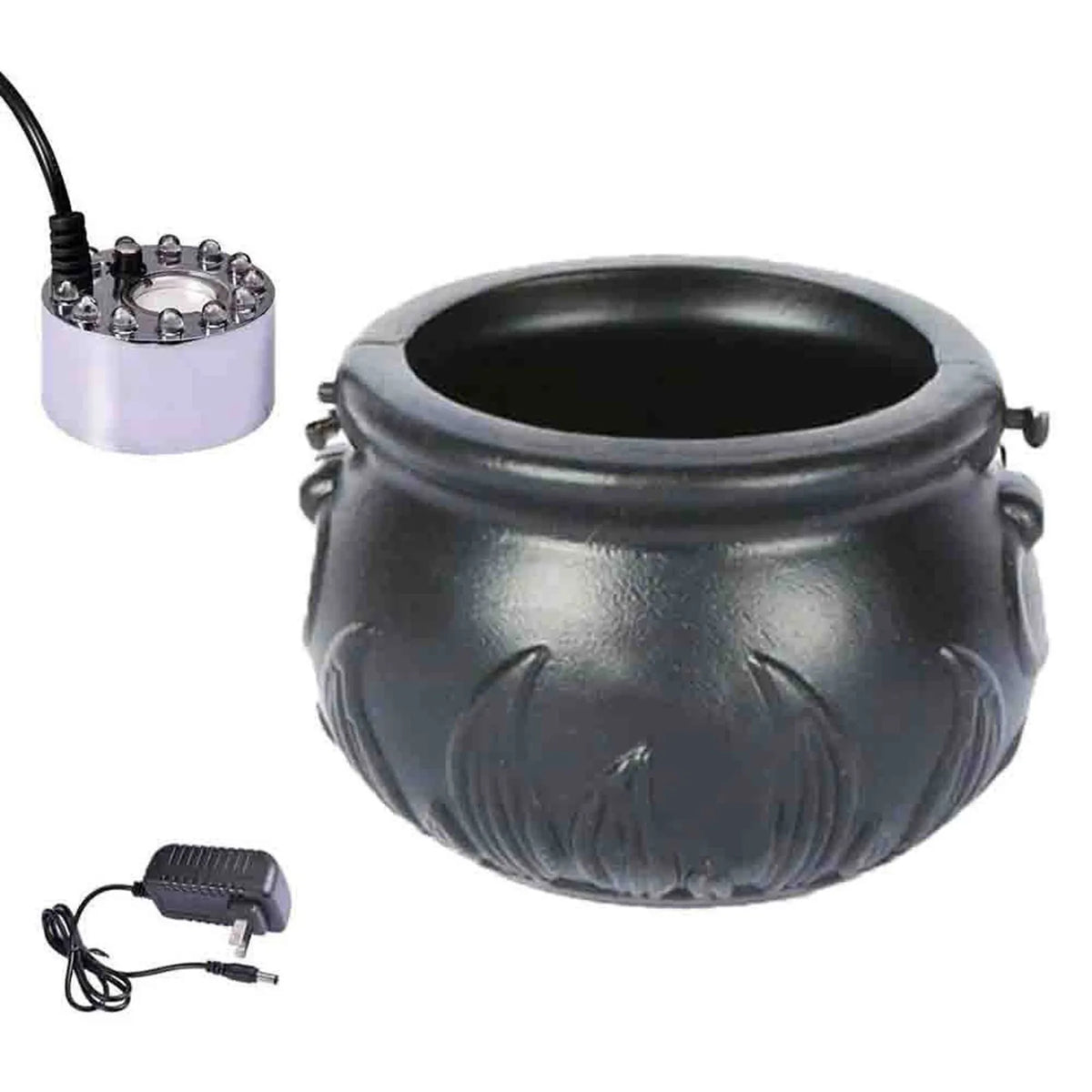 Halloween Mist Witch Pot,Witch Cauldron Fog Maker Water Fountain Fog Machine Colorful Changing Light Halloween Party Decoration - Grab & Glow