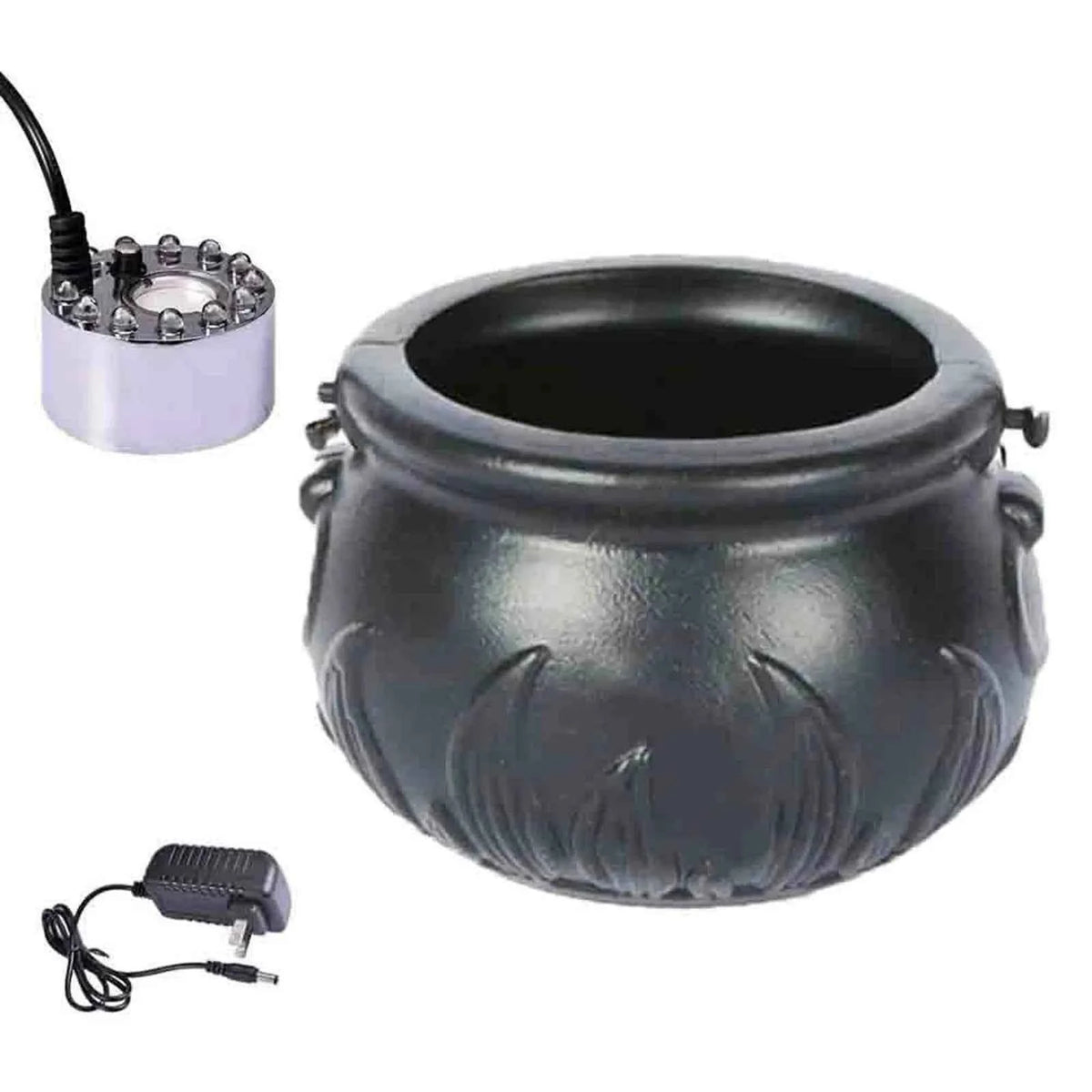 Halloween Mist Witch Pot,Witch Cauldron Fog Maker Water Fountain Fog Machine Colorful Changing Light Halloween Party Decoration