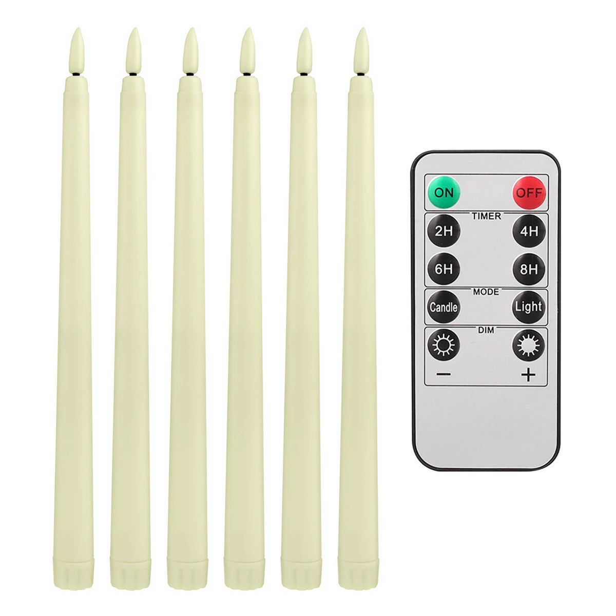 Flameless Taper Candles with Remote Control Flickering LED Candles Taper Warm White Light LED Candlesticks for Christmas Wedding by Grab & Glow