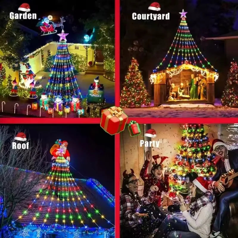 Bluetooth APP Controlled Christmas Tree Lights,DIY Programmable Pixel String Lights With Star Topper,Animation Picture Text Display LED Fairy Light,Waterfall Light For Xmas Tree Home Holiday Party Decor by Grab & Glow