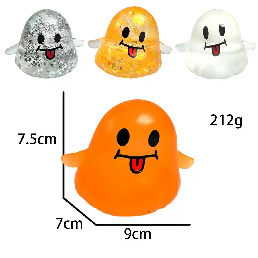 Realistic Ghost Squishy Toy for Halloween - Slow Rising Soft Stress Relief Fidget, Spooky Sensory Prop for Prank Party Favor, Anxiety Relief Gift for Adults Kids by Grab & Glow