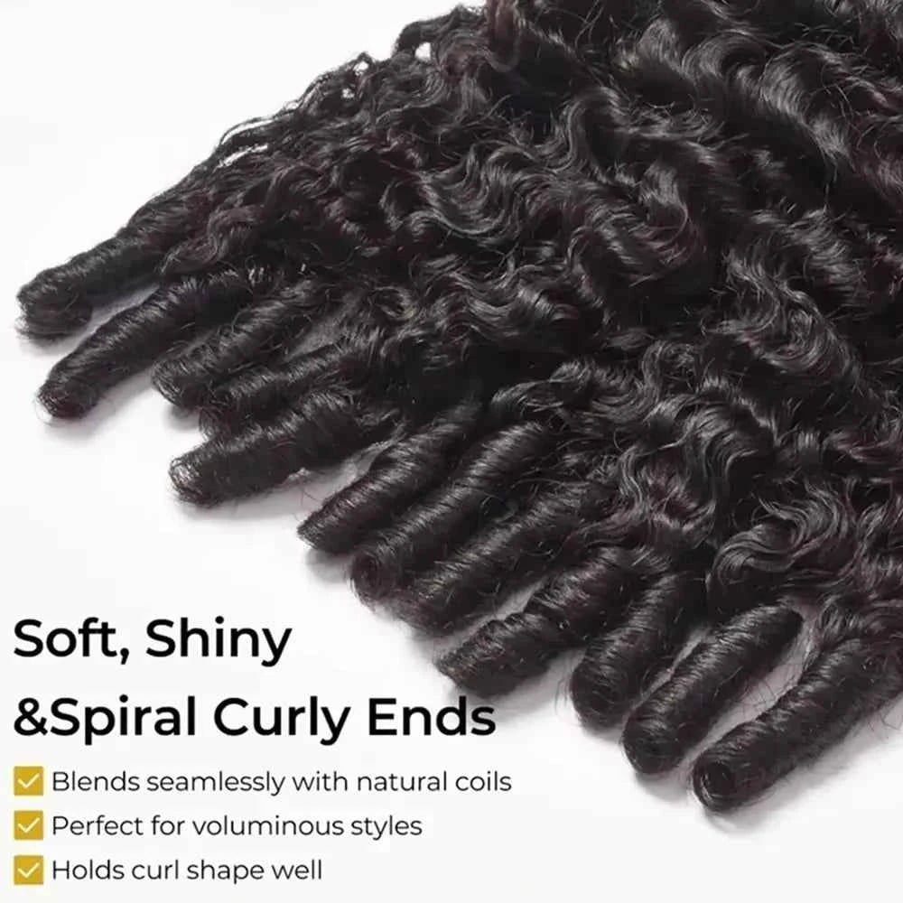 Burmese Curly Feather Crochet Human Hair Extensions Pre Looped For Black Women Pre Separated Knotless Hair For Braiding - Grab & Glow
