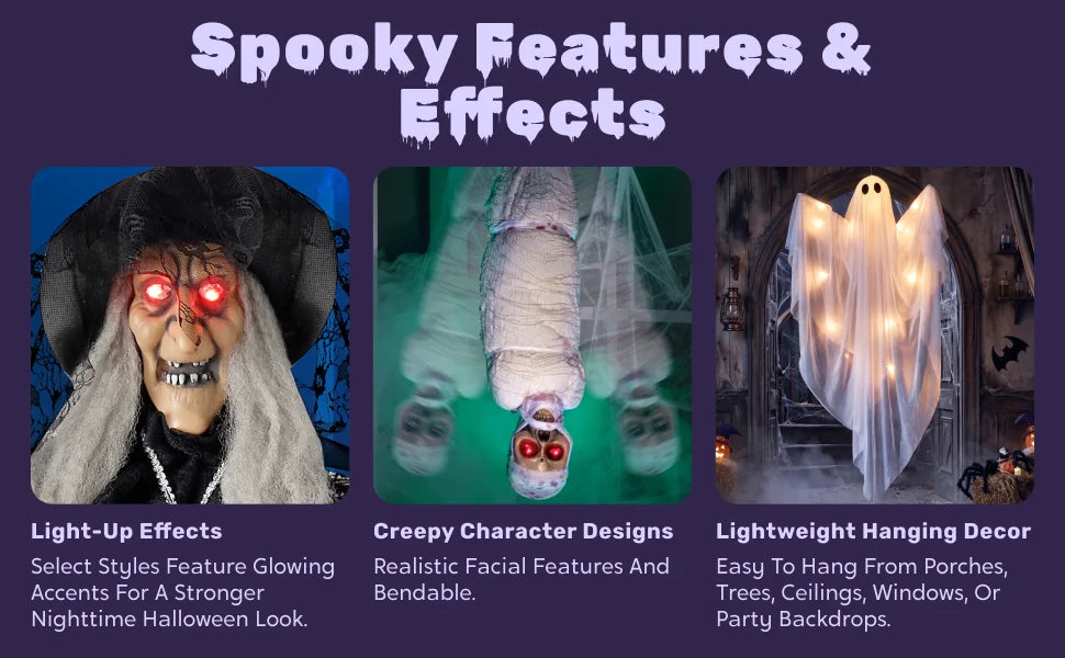 2Pcs Outdoor Halloween Decorations 55" Standing Ghost and 23" Dog Ghost Cute Set with Warm White LED Lights 8 Lightng Modes & Timer for Yard Lawn Party Favors and Halloween Decor Outside Indoor by Grab & Glow