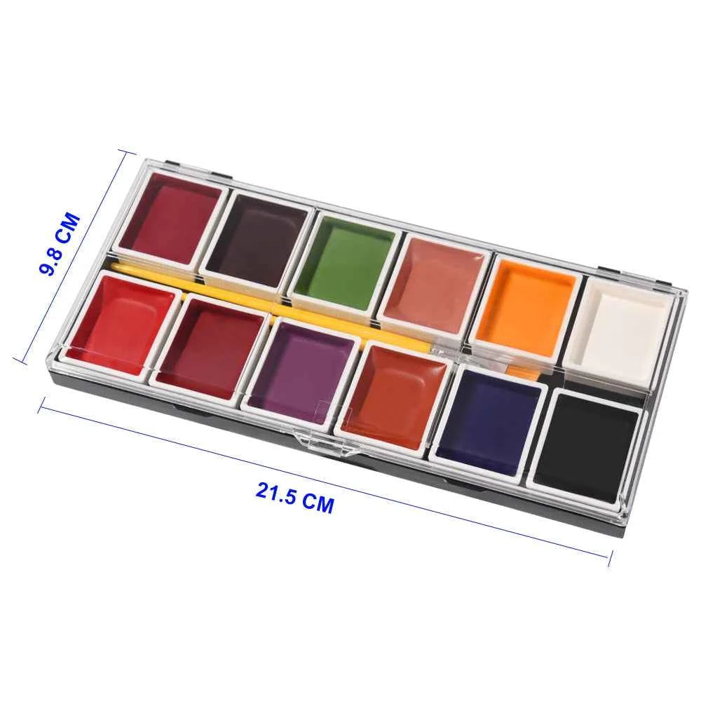 OPHIR Special Effect Makeup Paint Set Alcohol Activated Makeup Palette for Special Effects Artist Halloween Cosplay Makeup RT015 - Grab & Glow