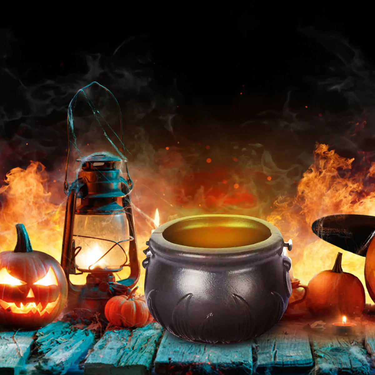 Halloween Mist Witch Pot,Witch Cauldron Fog Maker Water Fountain Fog Machine Colorful Changing Light Halloween Party Decoration - Grab & Glow