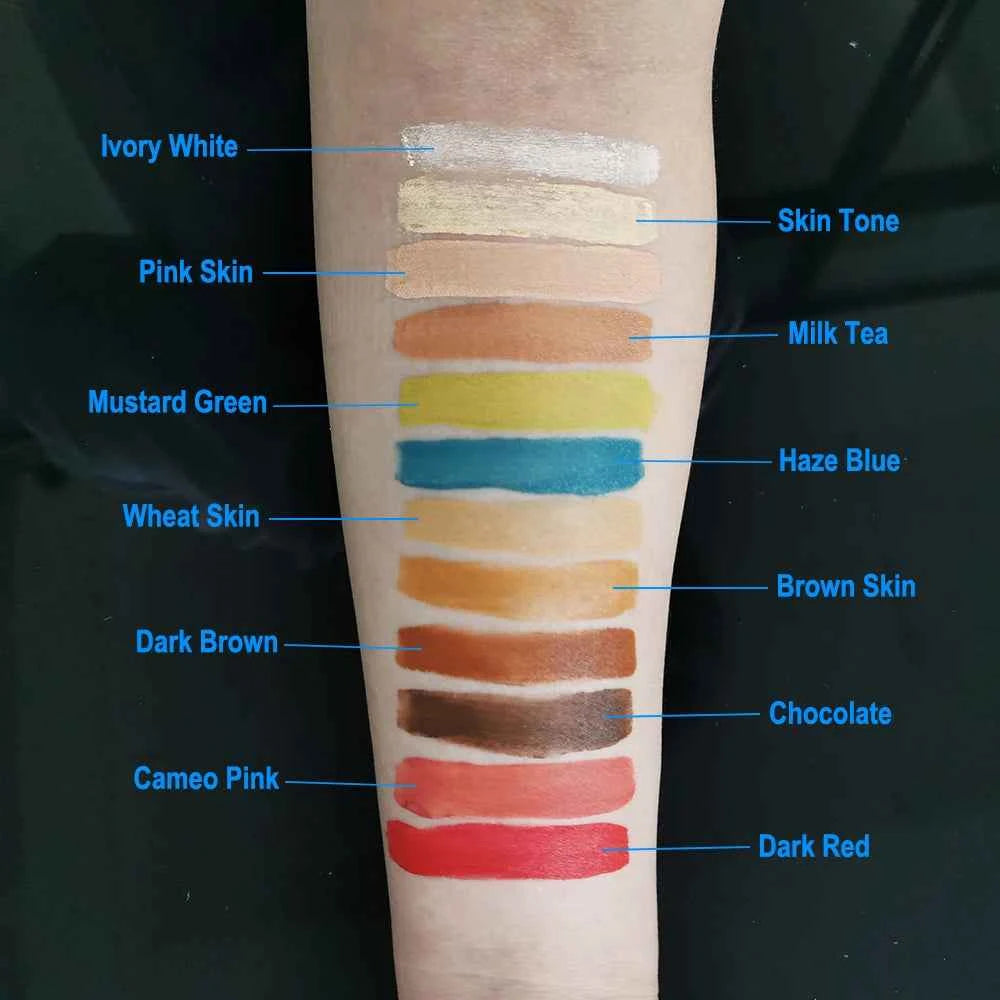 OPHIR Special Effect Makeup Paint Set Alcohol Activated Makeup Palette for Special Effects Artist Halloween Cosplay Makeup RT015 - Grab & Glow