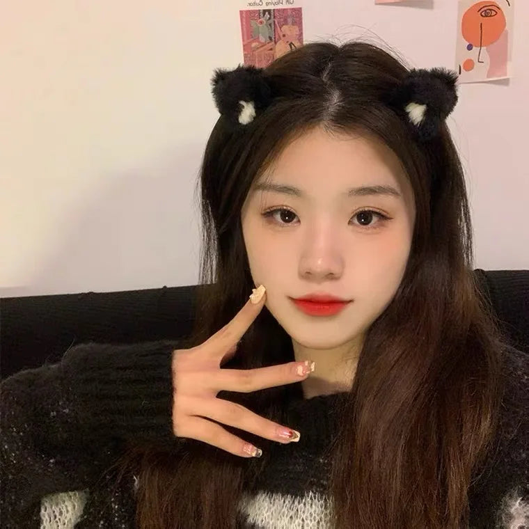 New Fashion Side Clip Three-dimensional Cat Ear Hairgrips For Plush Hairpin Japanese Cute Bangs Clip Headdress Hair Accessories by Grab & Glow