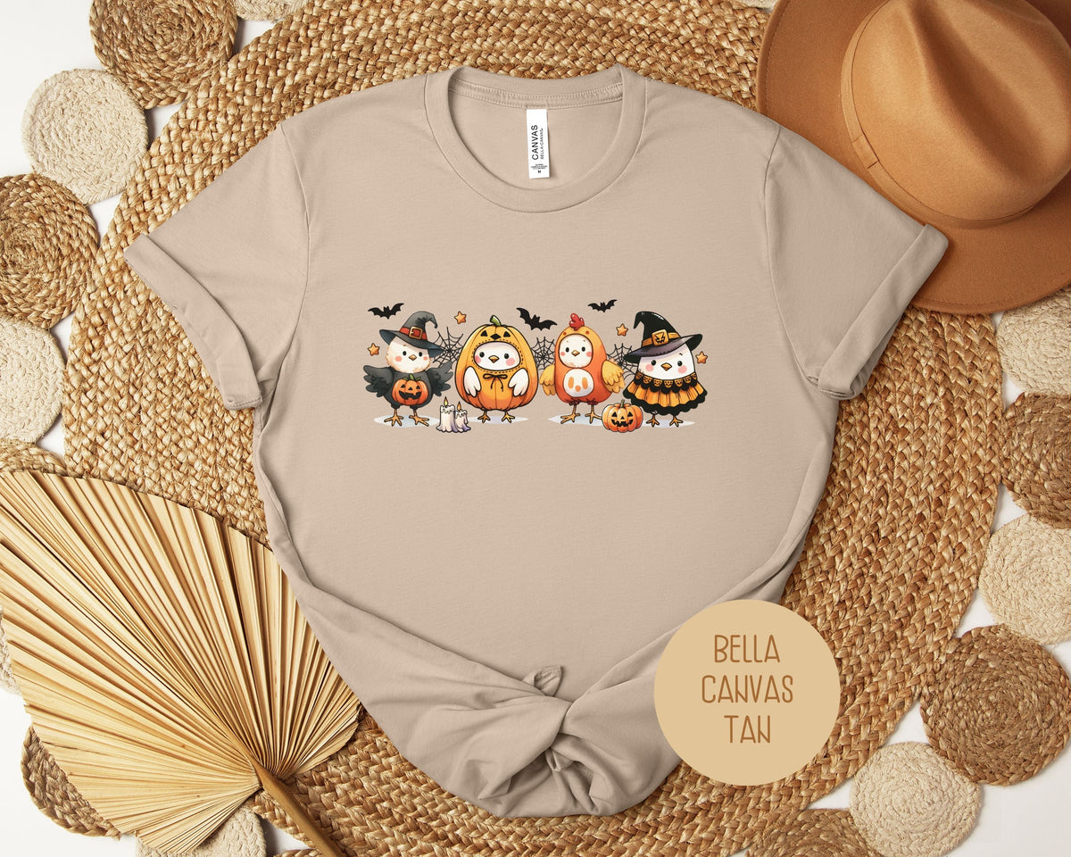 Chickens in Halloween Costumes Shirt - Grab & Glow