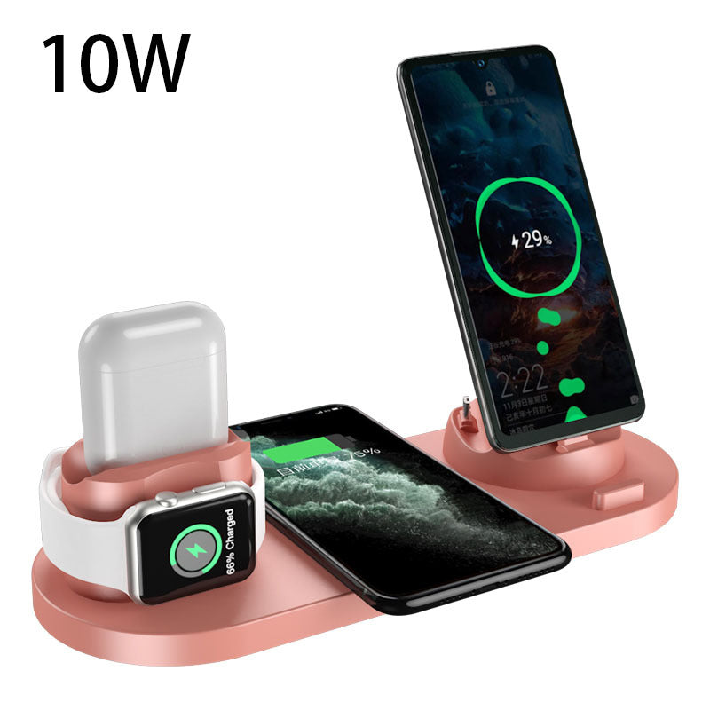 Wireless Charger For IPhone Fast Charger For Phone Fast Charging Pad For Phone Watch 6 In 1 Charging Dock Station - Grab & Glow