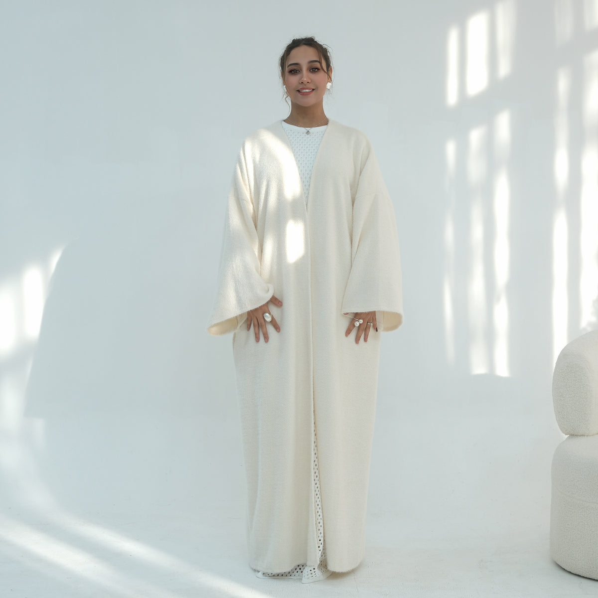 Women's Thick Solid-color Knitted Robe Cardigan - Grab & Glow
