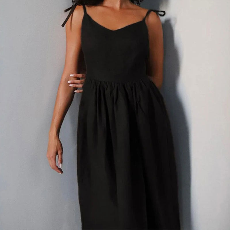 Summer V-neck Suspender Split Dress Fashion Backless High Waist Long Dress For Women Clothing - Grab & Glow