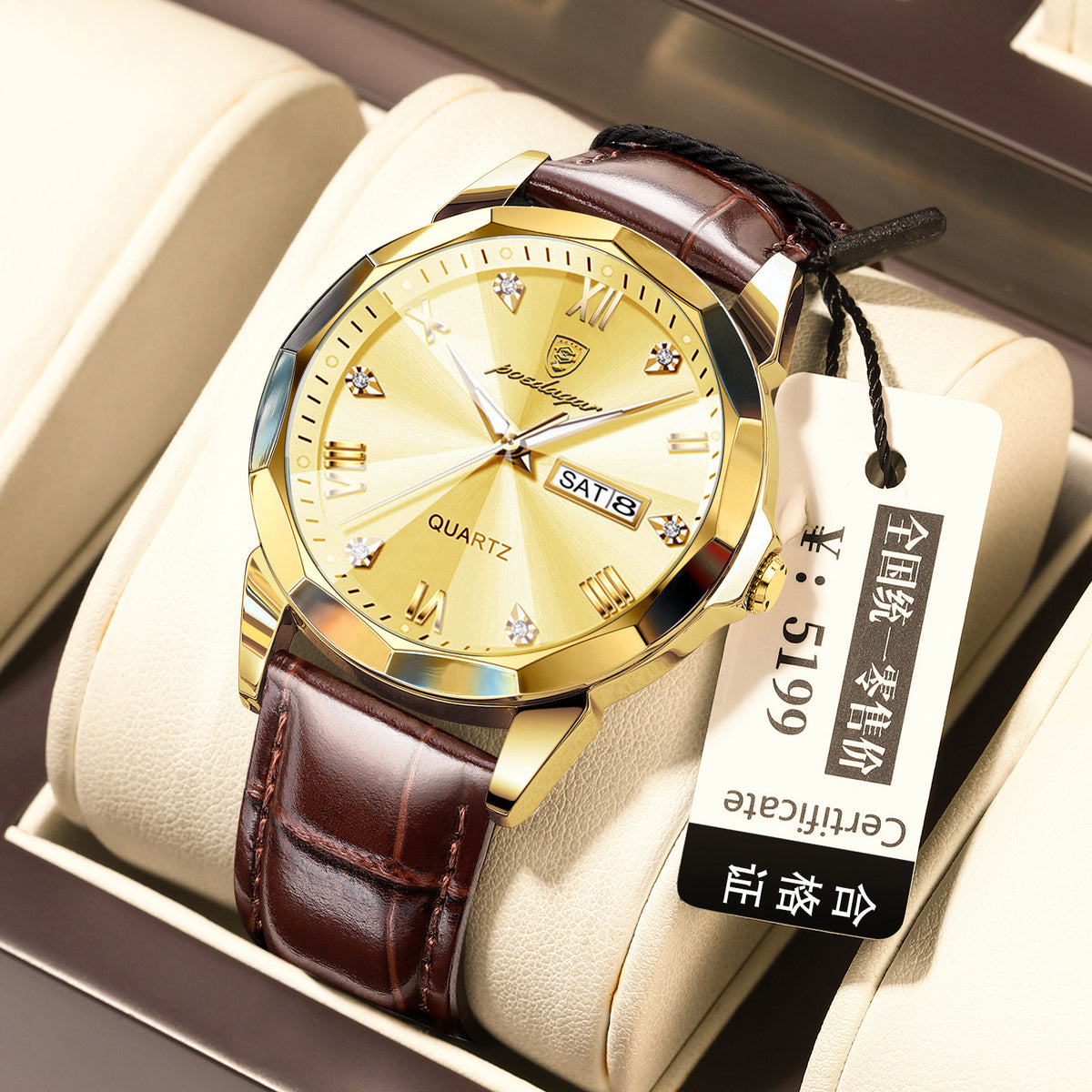 Belt Style Men's Waterproof Luminous Fashion Quartz Watch - Grab & Glow