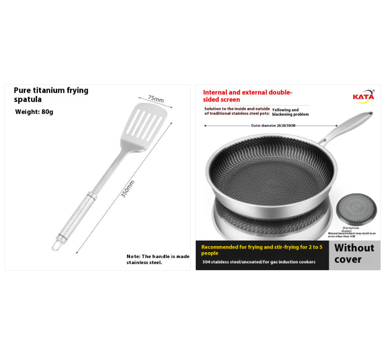 Stainless Steel Frying Pan Household Uncoated Induction Cooker Applicable To Gas Stove - Grab & Glow