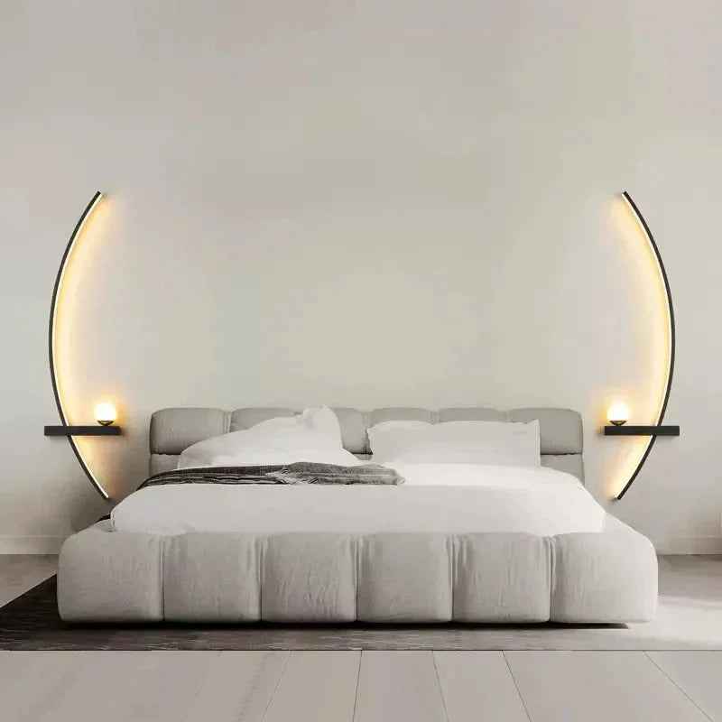 Modern LED Wall Lamp – Minimalist Art Design for Bedroom, Living Room, and Bathroom, Gold/Black - Grab & Glow