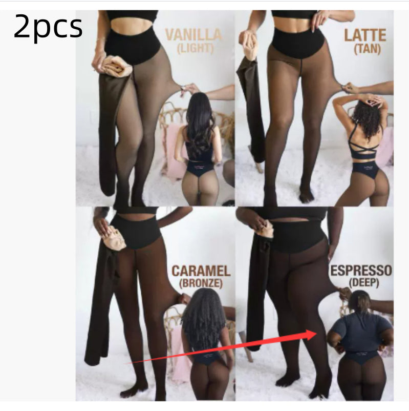 Single Thread Stitching Cross-border Winter Warm Translucent Leggings - Grab & Glow