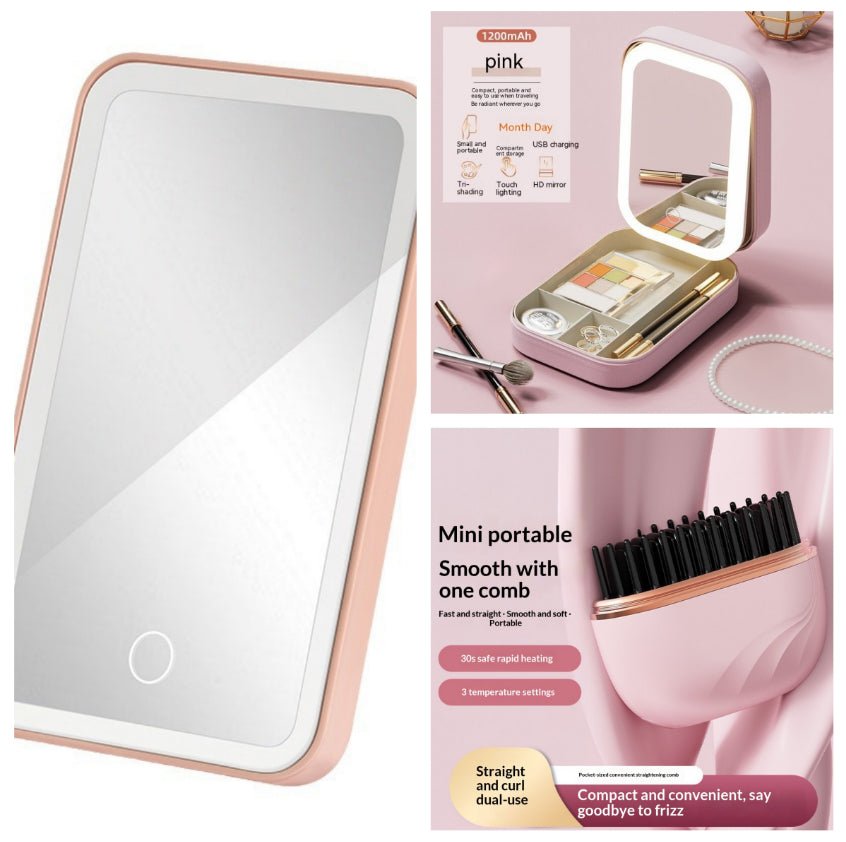 New Mini Charging Hair Straightener Comb - Grab & Glow