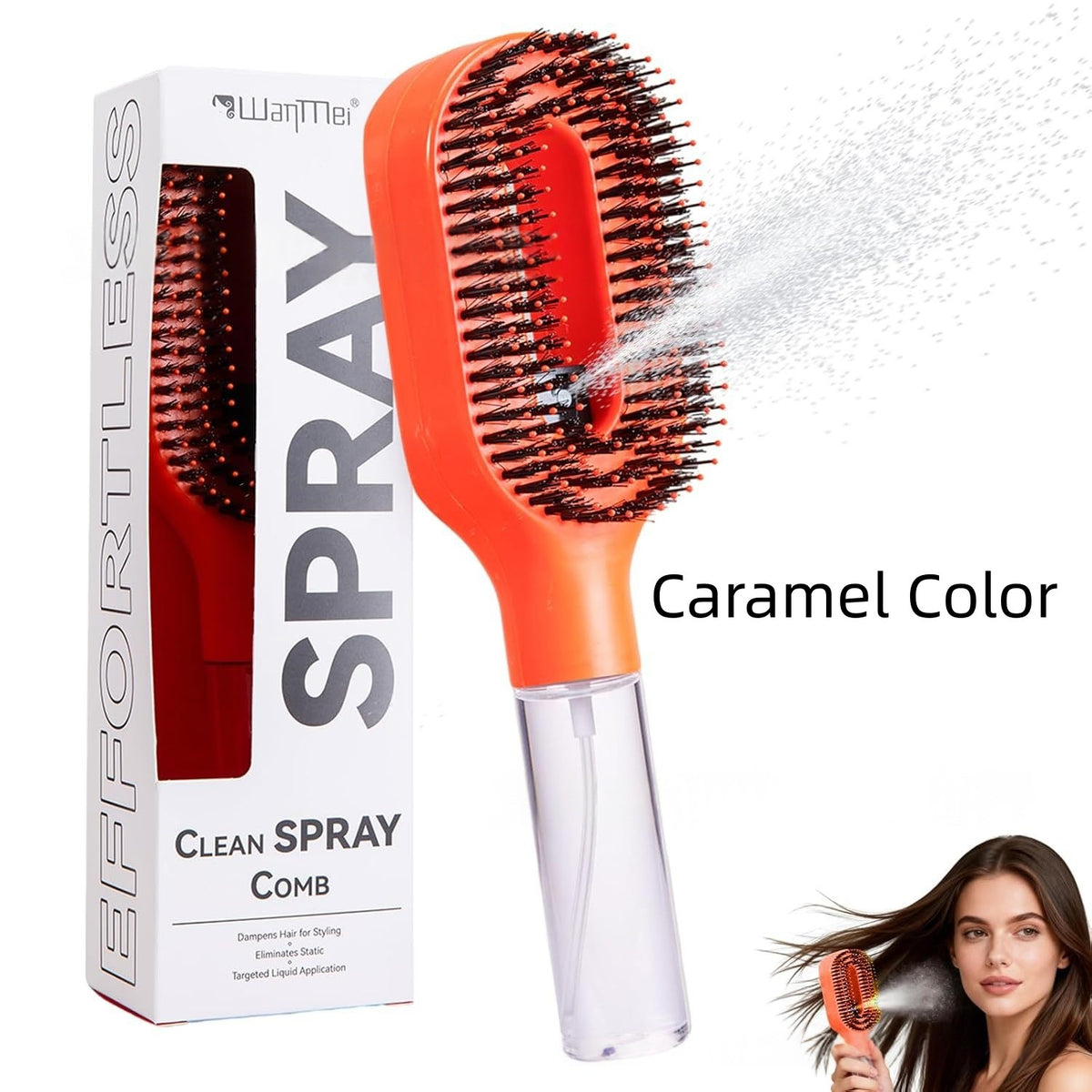 2in1 Sprayer Comb Detangling Scalp Massage Hairbrush With Spray Bottle Essential Oil Water Mist Spray Brush Anti-static Summer - Grab & Glow