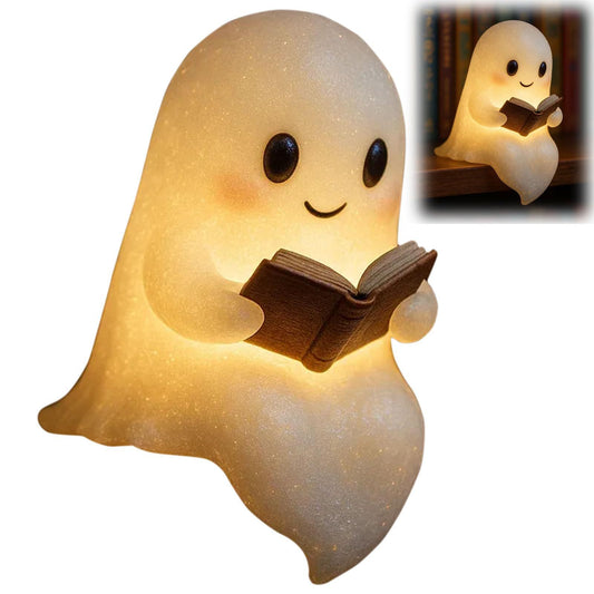 Glowing Ghost Night Light — Spooky LED Halloween Bedside Lamp - Grab & Glow