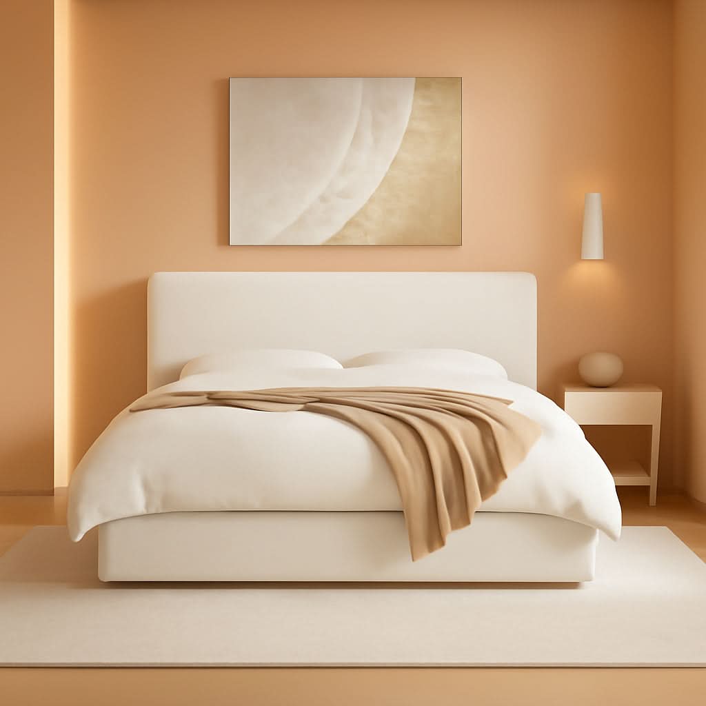Queen Size Luxurious Upholstered Platform Bed Frame - Grab & Glow