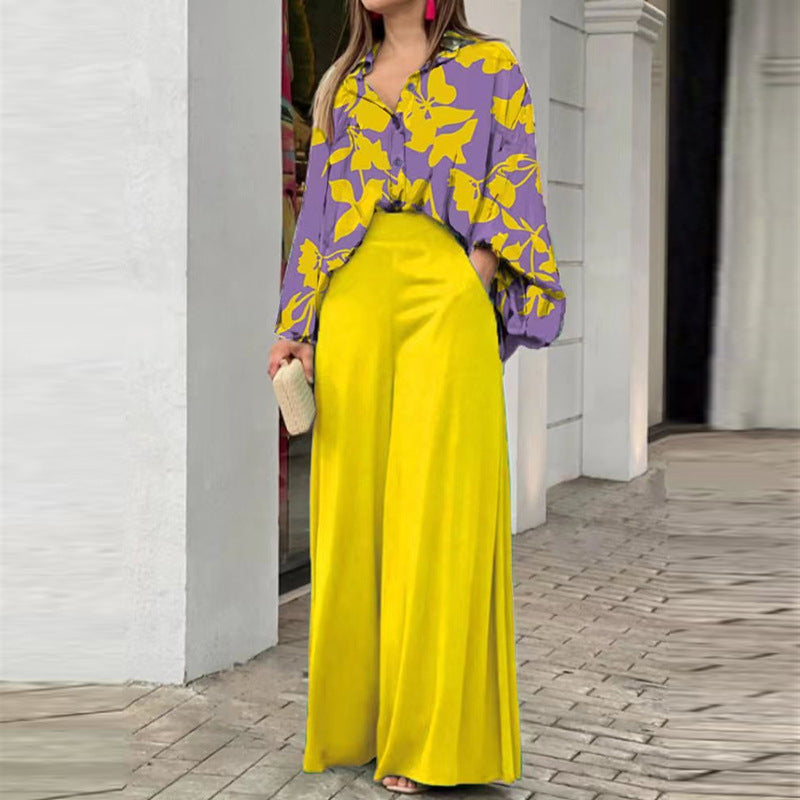 Fashionable Printed Wide-leg Pants - Grab & Glow