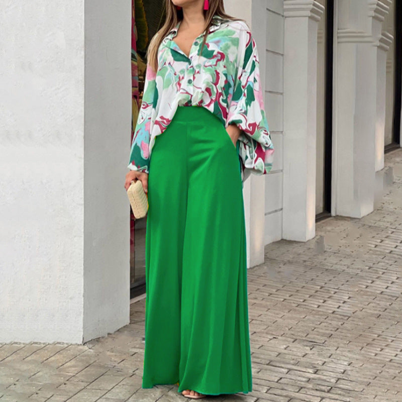 Fashionable Printed Wide-leg Pants - Grab & Glow