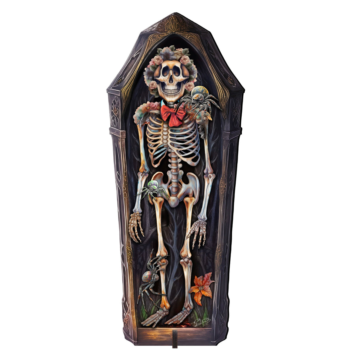 Halloween Skeleton Coffin Freestanding Decor - Halloween Garden Decor by G. Debrekht - Halloween Decor- 8652797F - Grab & Glow