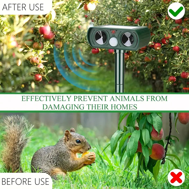 Emerald Solar Ultrasonic Animal Repellent - Grab & Glow