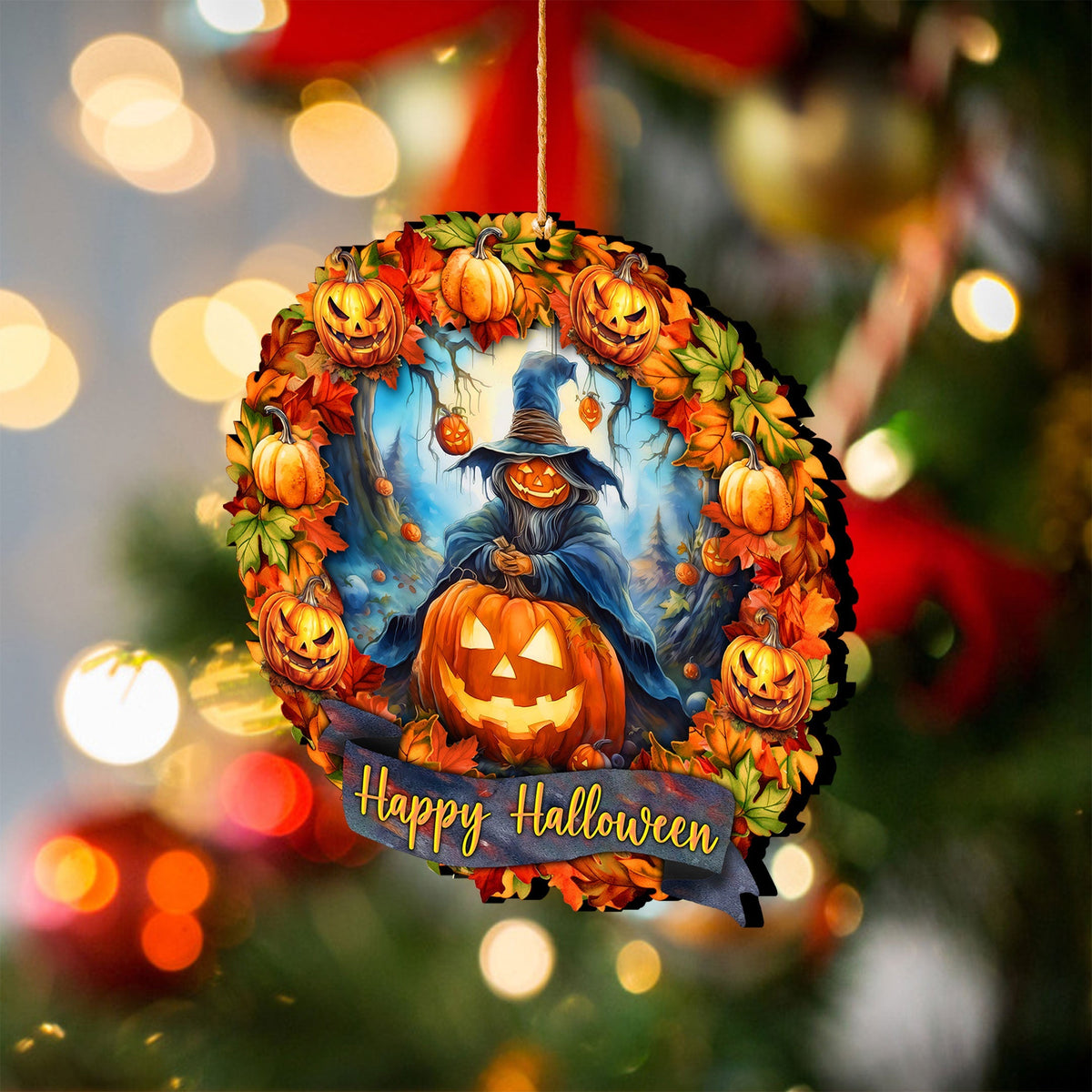 Happy Halloween Wreath Ornaments by G. Debrekht - Halloween Decor - 8652821 - Grab & Glow
