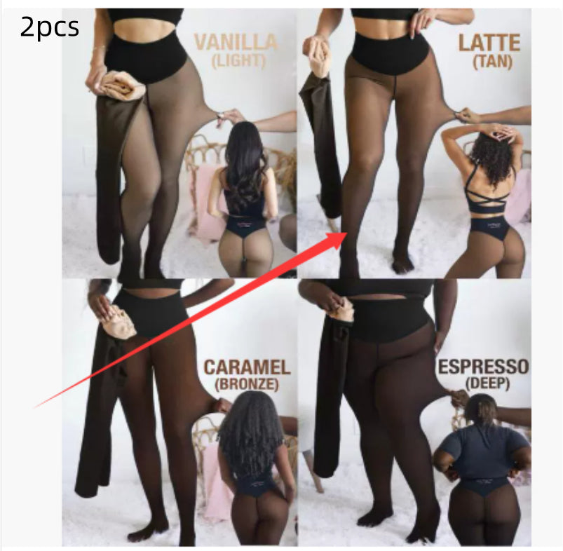 Single Thread Stitching Cross-border Winter Warm Translucent Leggings - Grab & Glow