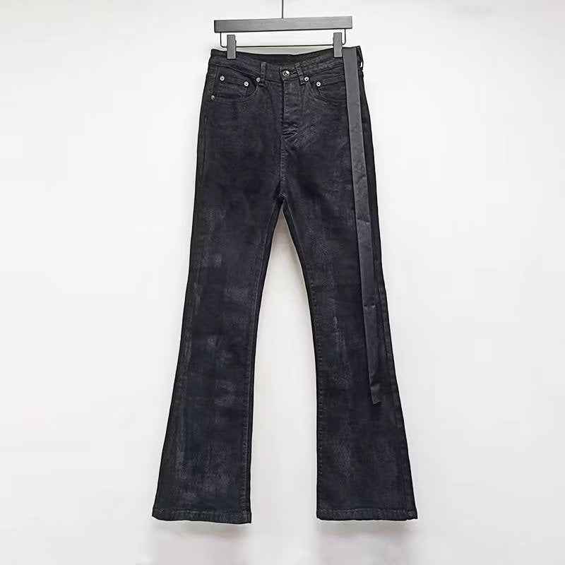 Men's And Women's Denim Waxed Pants With Drawstrings - Grab & Glow