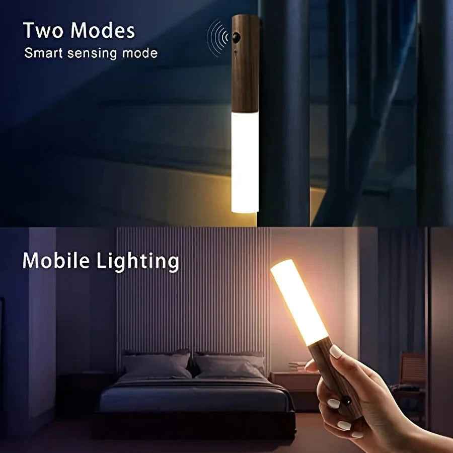Intelligent Human Body Induction LED Night Light – Rechargeable Wall Light for Corridor, Cabinet, and Toilet - Grab & Glow