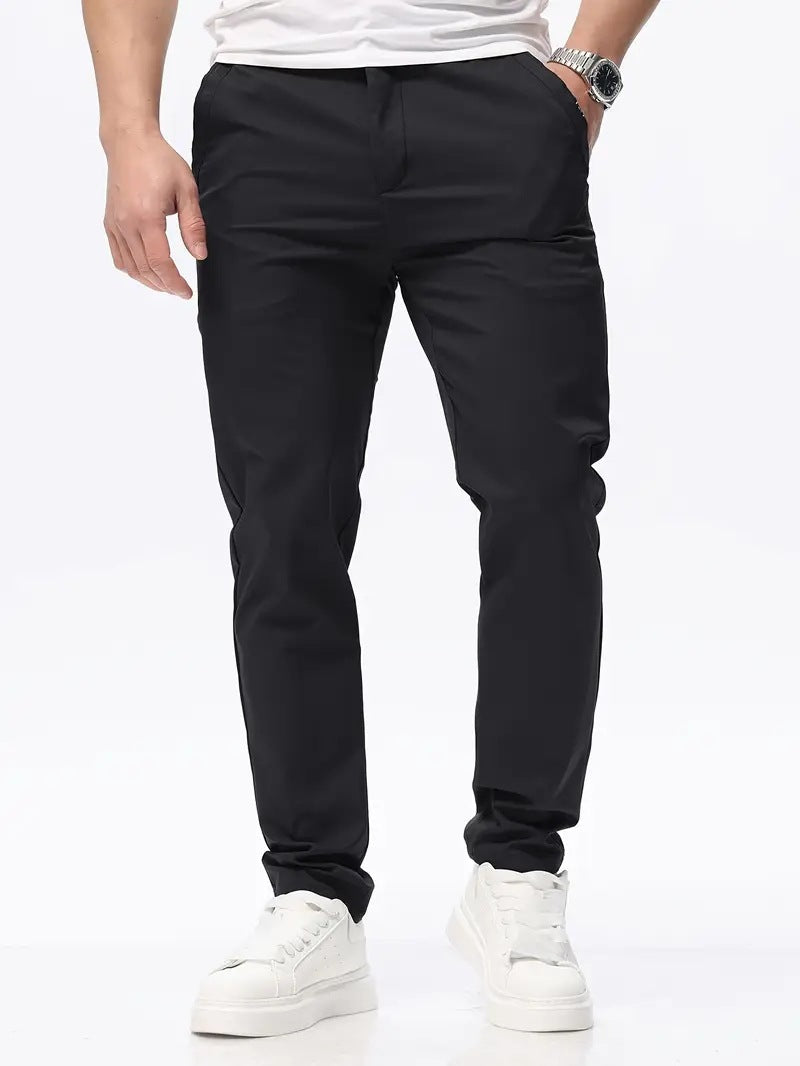 Slim-fit Straight-leg Pants Mens Versatile Stretch Trousers For Young Adults - Grab & Glow