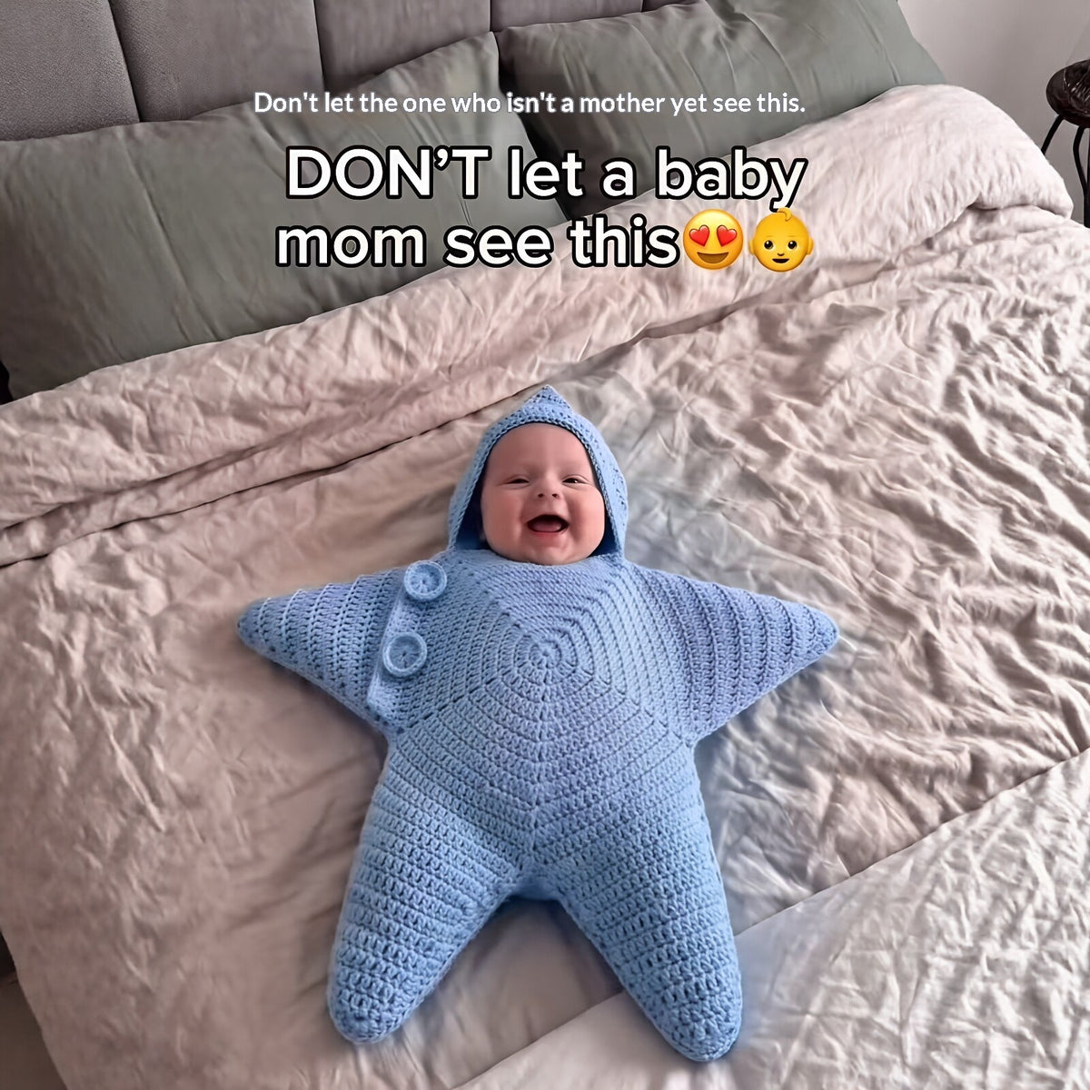 Crocheted Star-shaped Bodysuit Starfish Baby Sleeping Bag Newborn Baby Boy Girl Kids Cartoon Hooded Romper Jumpsuit Bodysuit Clothes Outfits Long Sleeve Playsuit Toddler One Piece Outfit - Grab & Glow