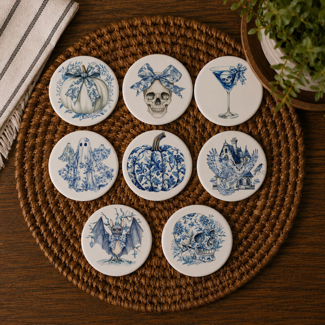 Chinoiserie Halloween Coasters - Grab & Glow